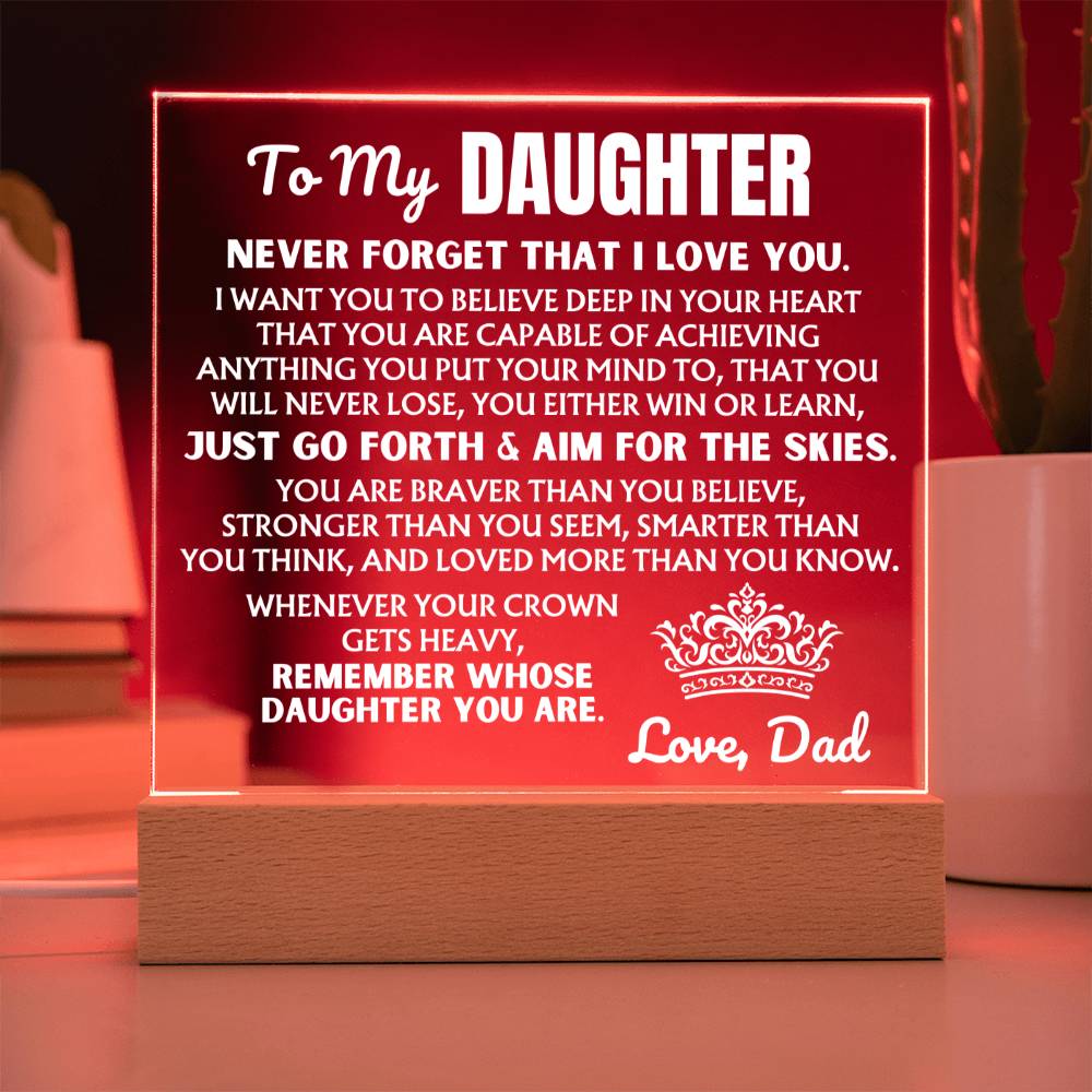 Jewelry To My Daughter "Never Forget That I Love You" | Acrylic Lamp ❤️ AC50DD