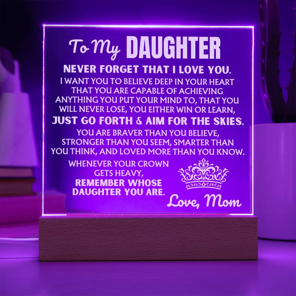 Jewelry To My Daughter "Never Forget That I Love You" | From Mom | Acrylic Lamp ❤️ AC50DM