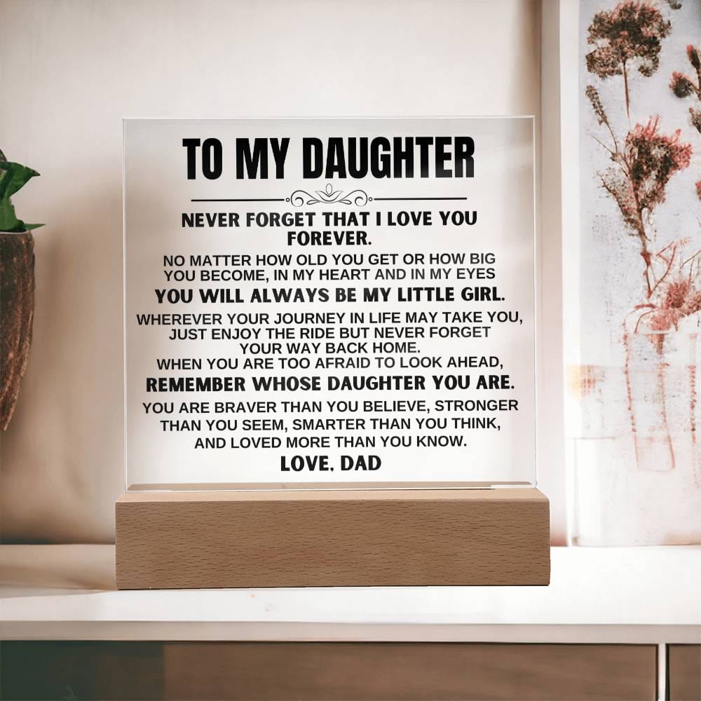 Jewelry To My Daughter "You'll Always Be My Little Girl" LED-Lit Acrylic Plaque - AC20