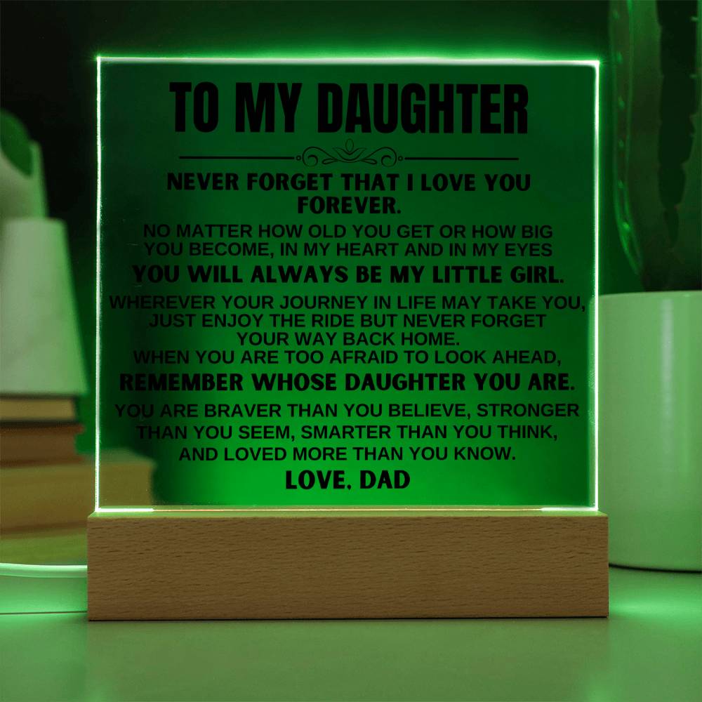 Jewelry To My Daughter "You'll Always Be My Little Girl" LED-Lit Acrylic Plaque - AC20