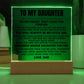 Jewelry To My Daughter "You'll Always Be My Little Girl" LED-Lit Acrylic Plaque - AC20