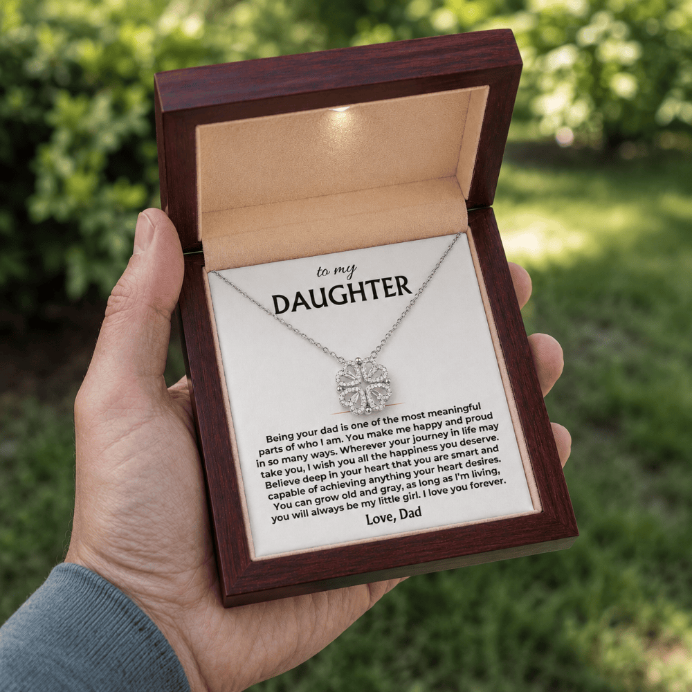 Jewelry To My Daughter - You Make Me Happy - Love, Dad - Magnetic Hearts Necklace Gift Set - SS621