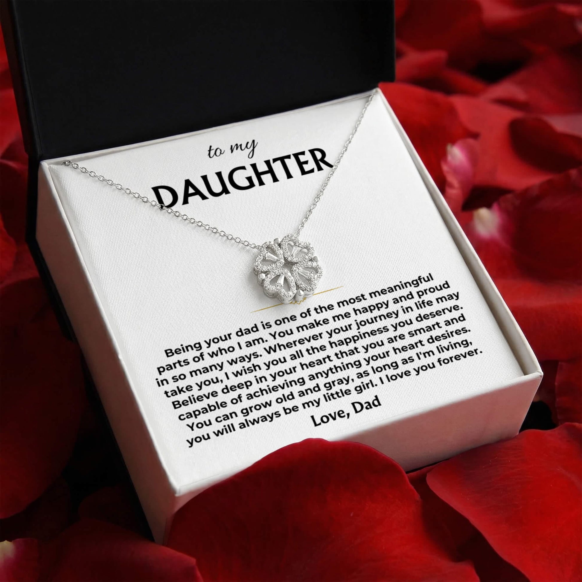 Jewelry To My Daughter - You Make Me Happy - Love, Dad - Magnetic Hearts Necklace Gift Set - SS621