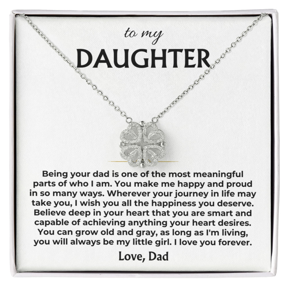 Jewelry To My Daughter - You Make Me Happy - Love, Dad - Magnetic Hearts Necklace Gift Set - SS621