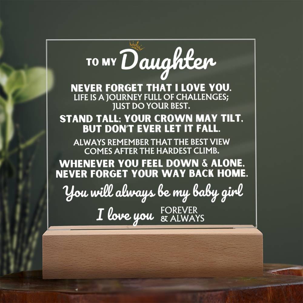 Jewelry To My Daughter - "You Will Always Be My Baby Girl" - Acrylic Lamp ❤️ - AC46