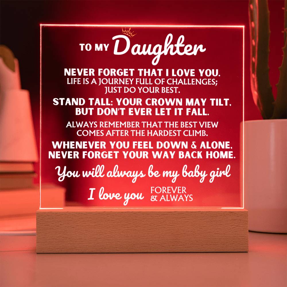 Jewelry To My Daughter - "You Will Always Be My Baby Girl" - Acrylic Lamp ❤️ - AC46