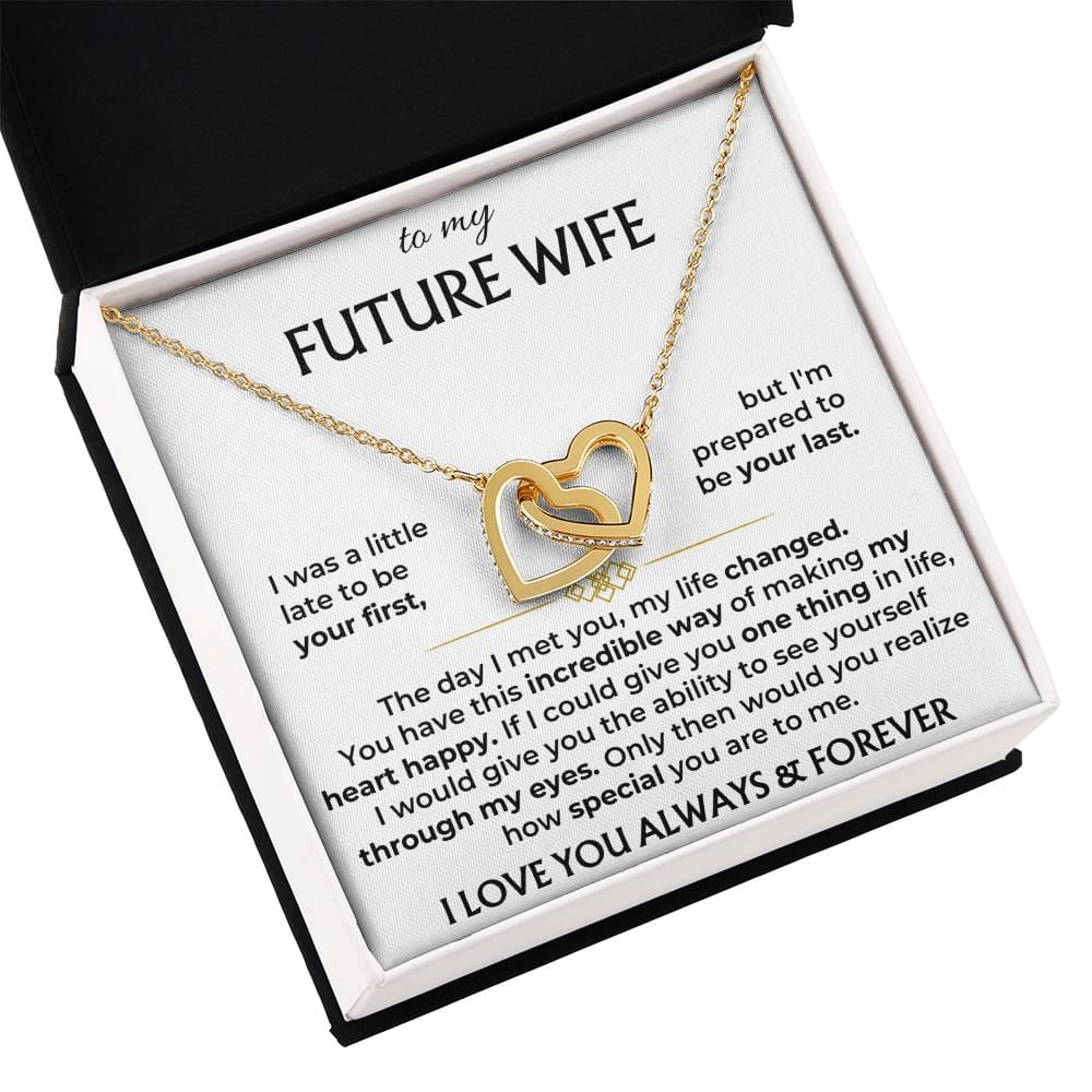 Jewelry To My Future Wife - 18k Interlocked-Hearts Necklace Gift Set - SS503V2