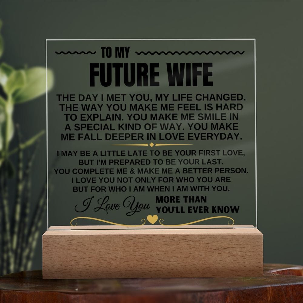 Jewelry To My Future Wife "I Love You Forever & Always" Acrylic Plaque - AC10