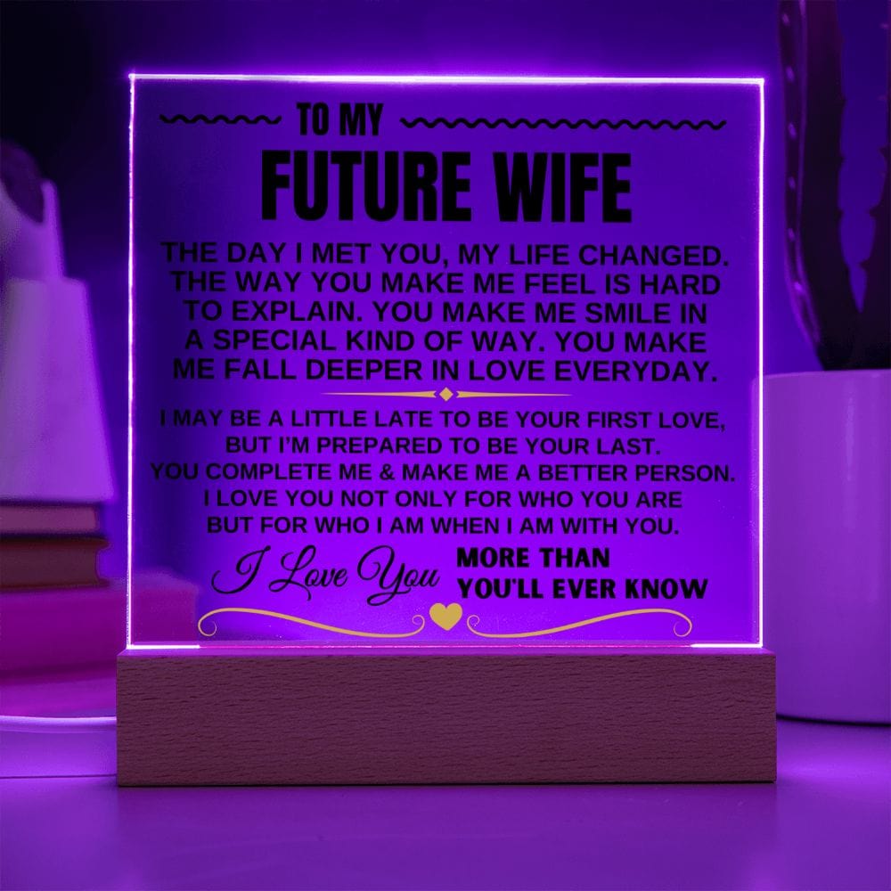 Jewelry To My Future Wife "I Love You Forever & Always" Acrylic Plaque - AC10