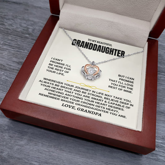 Jewelry To My Granddaughter - Crown Pendant Necklace - Gift Set - SS117