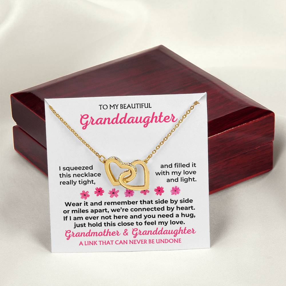 Jewelry To My Granddaughter - Forever Linked Hearts Necklace - Gift Set - SS588