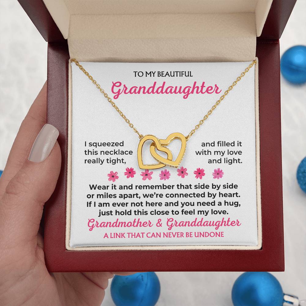 Jewelry To My Granddaughter - Forever Linked Hearts Necklace - Gift Set - SS588