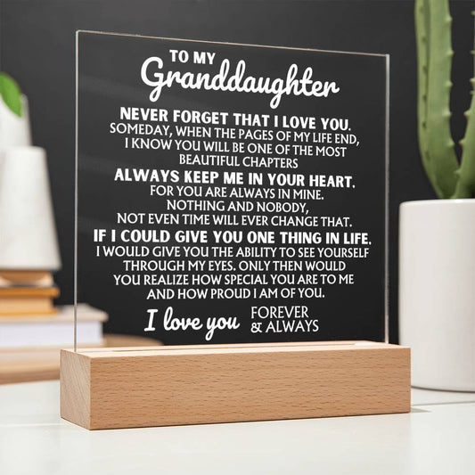 Jewelry To My Granddaughter - "I Love You Forever" - Acrylic Lamp ❤️ - AC44