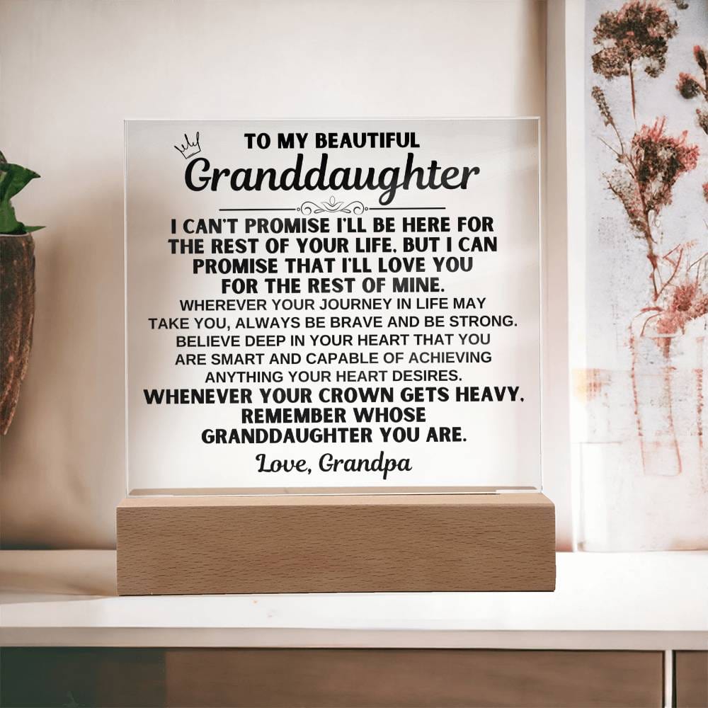Jewelry To My Granddaughter - Love Grandpa - LED-Lit Acrylic Plaque - AC26