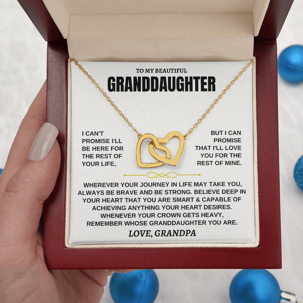 Jewelry To My Granddaughter - Personalized 18k Yellow Gold Interlocked Hearts Gift Set - SS117