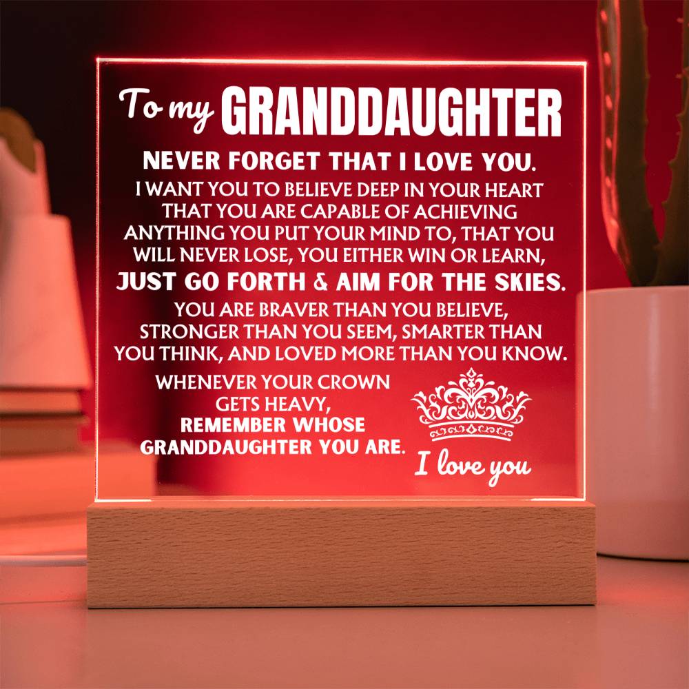 Jewelry To My Granddaughter  "Remember Whose Granddaughter You Are" | Acrylic Lamp ❤️ AC50GD