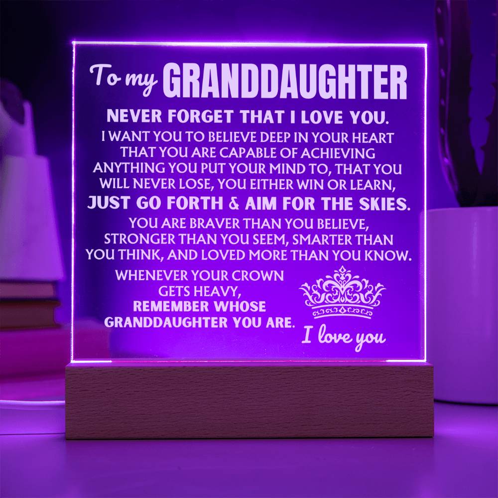 Jewelry To My Granddaughter  "Remember Whose Granddaughter You Are" | Acrylic Lamp ❤️ AC50GD