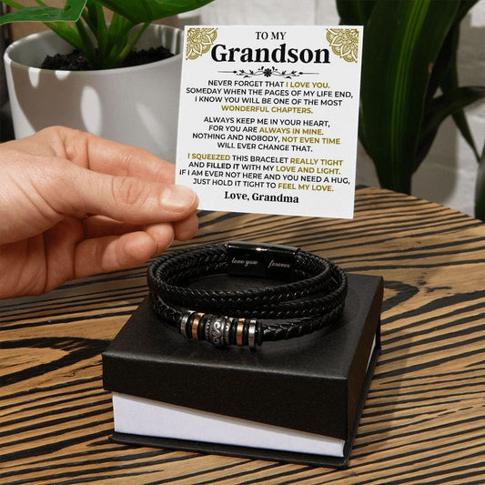 Jewelry To My Grandson | Braided Bracelet Gift Set - SS514B