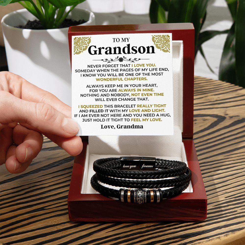 Jewelry To My Grandson | Braided Bracelet Gift Set - SS514B