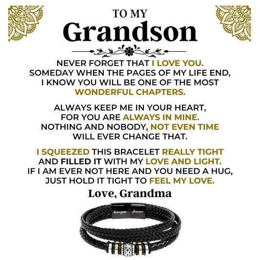 Jewelry To My Grandson | Braided Bracelet Gift Set - SS514B