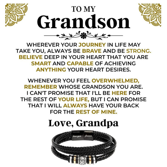 Jewelry To My Grandson | Braided Bracelet Gift Set - SS519B