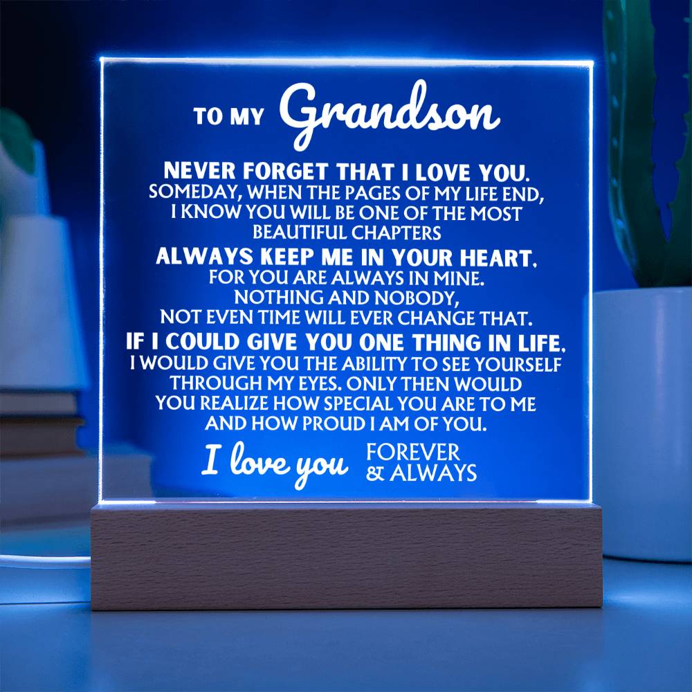 Jewelry To My Grandson - "I Love You Forever" - Acrylic Lamp ❤️ - AC44GS