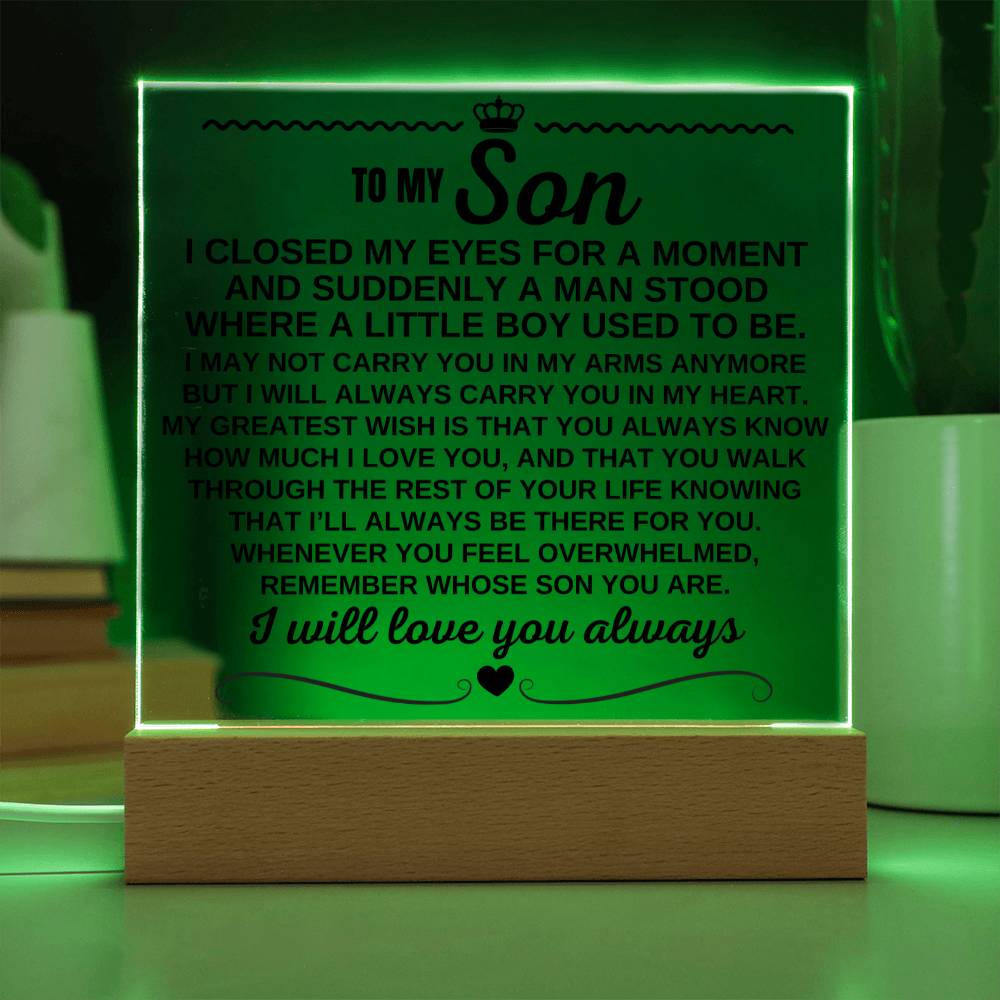 Jewelry To My Grandson "I Will Always Carry You In My Heart" Acrylic Plaque - AC14