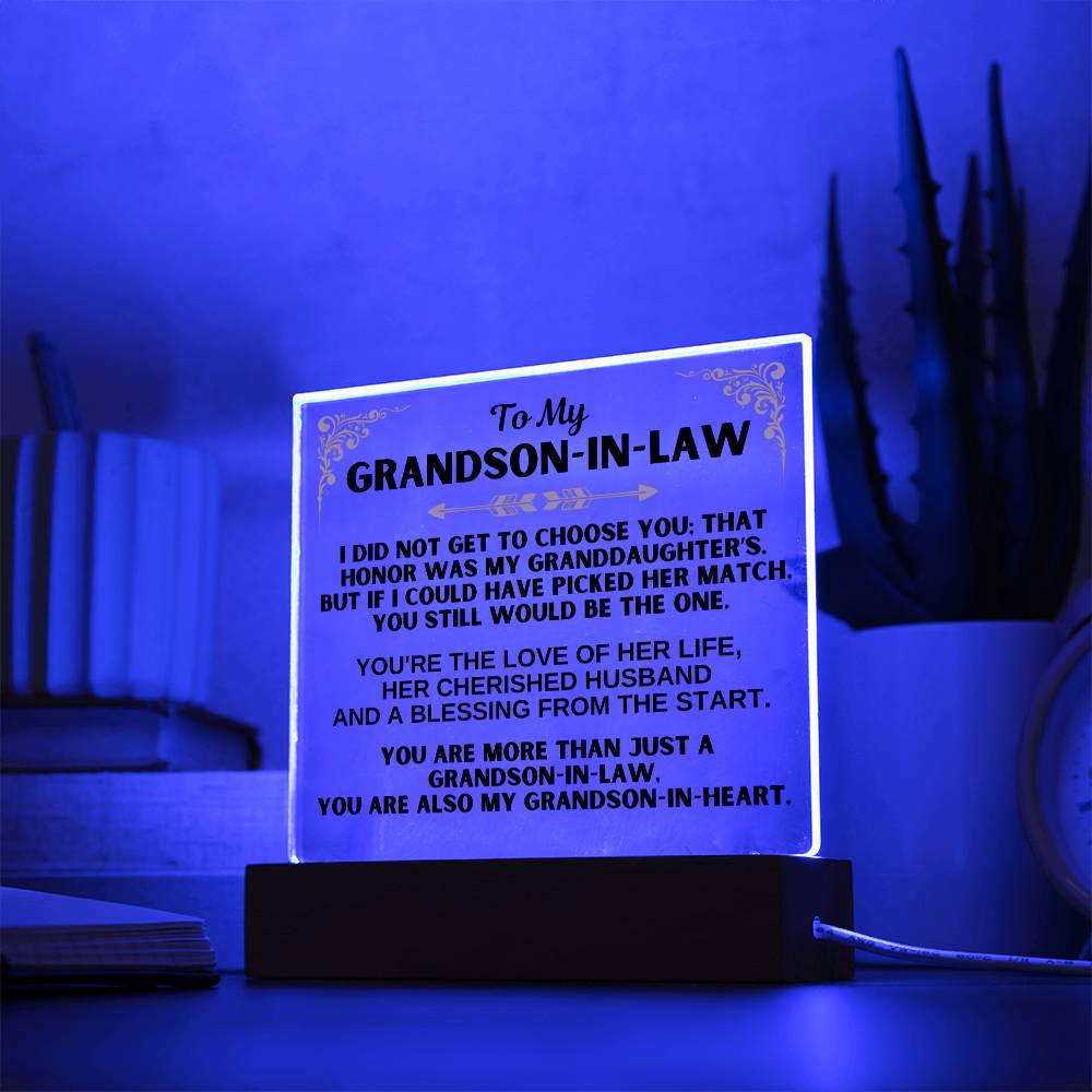 Jewelry To My Grandson-in-Law - LED-Lit Acrylic Plaque - AC30