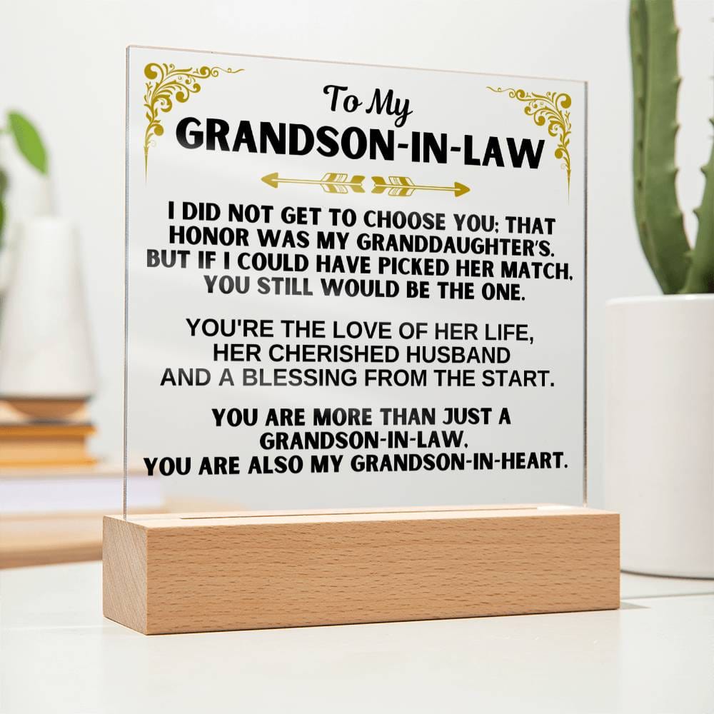 Jewelry To My Grandson-in-Law - LED-Lit Acrylic Plaque - AC30