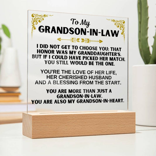 Jewelry To My Grandson-in-Law - LED-Lit Acrylic Plaque - AC30