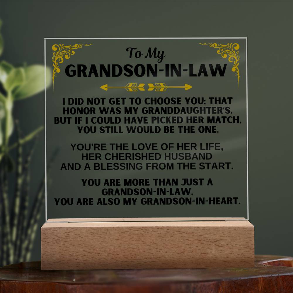 Jewelry To My Grandson-in-Law - LED-Lit Acrylic Plaque - AC30