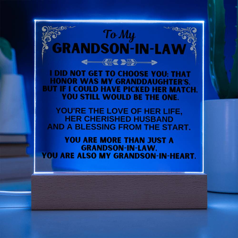 Jewelry To My Grandson-in-Law - LED-Lit Acrylic Plaque - AC30