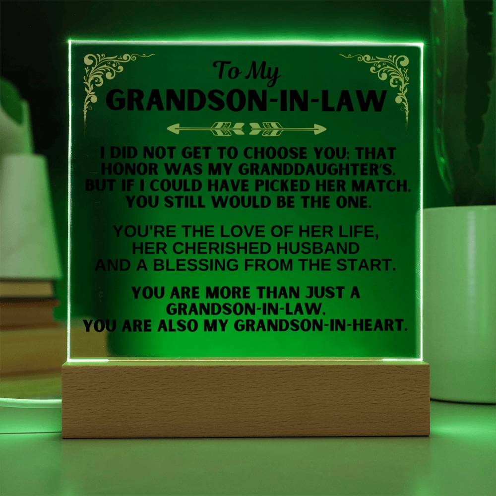 Jewelry To My Grandson-in-Law - LED-Lit Acrylic Plaque - AC30