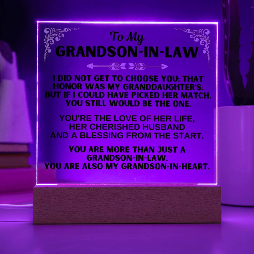 Jewelry To My Grandson-in-Law - LED-Lit Acrylic Plaque - AC30