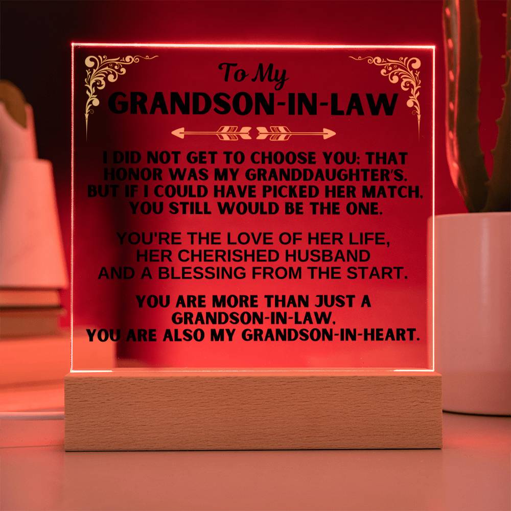 Jewelry To My Grandson-in-Law - LED-Lit Acrylic Plaque - AC30