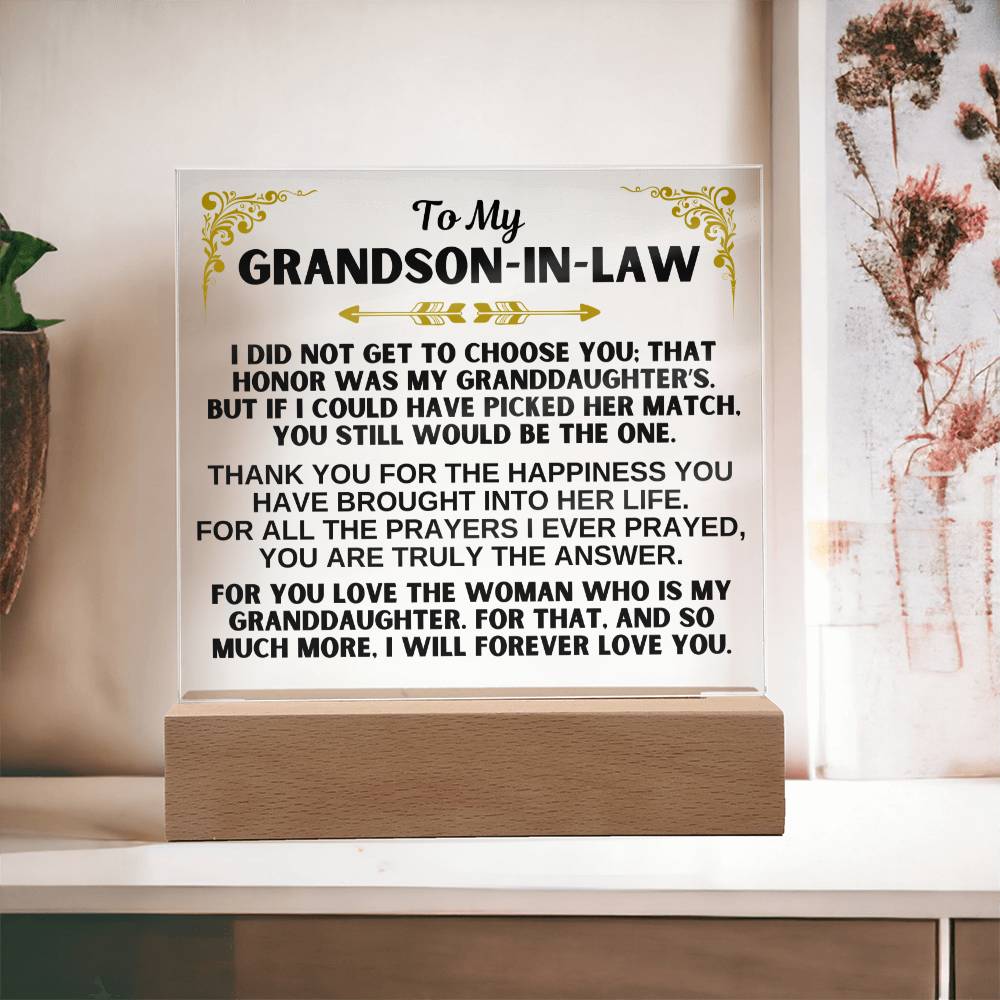 Jewelry To My Grandson-in-Law - LED-Lit Acrylic Plaque - AC31