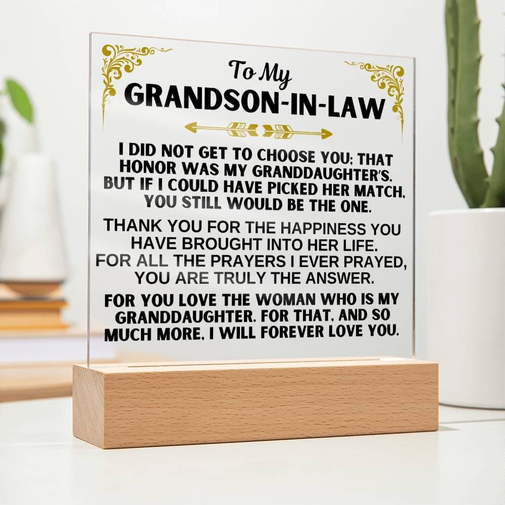 Jewelry To My Grandson-in-Law - LED-Lit Acrylic Plaque - AC31