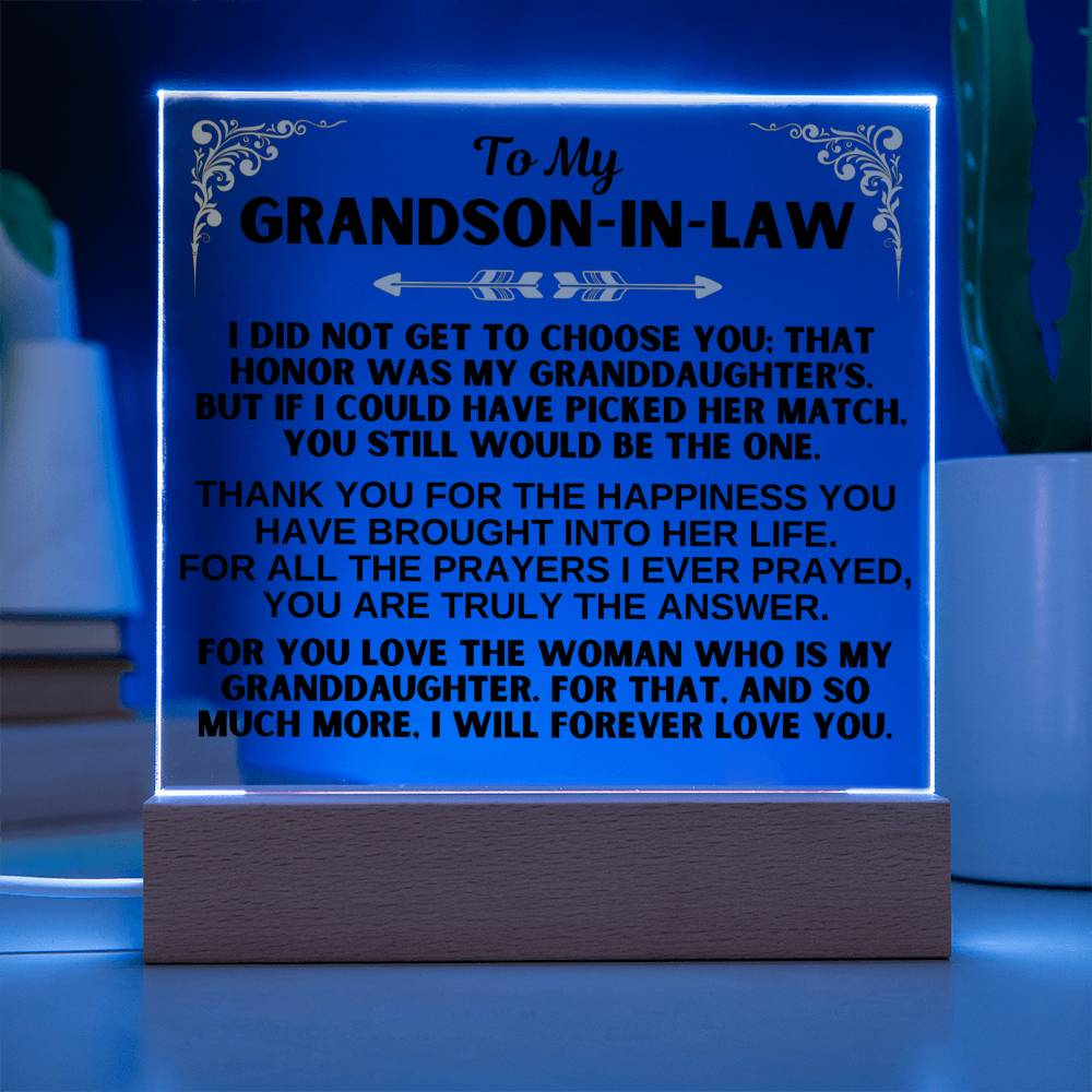 Jewelry To My Grandson-in-Law - LED-Lit Acrylic Plaque - AC31