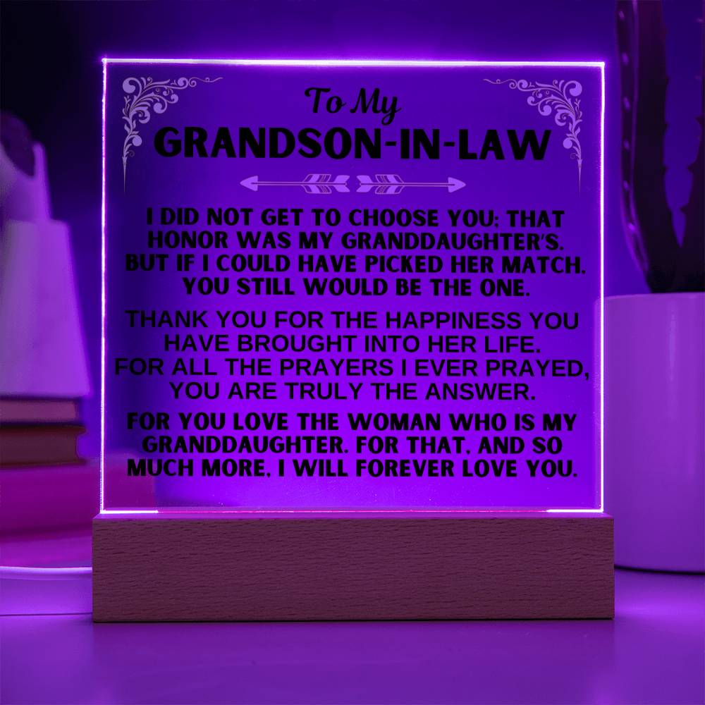 Jewelry To My Grandson-in-Law - LED-Lit Acrylic Plaque - AC31