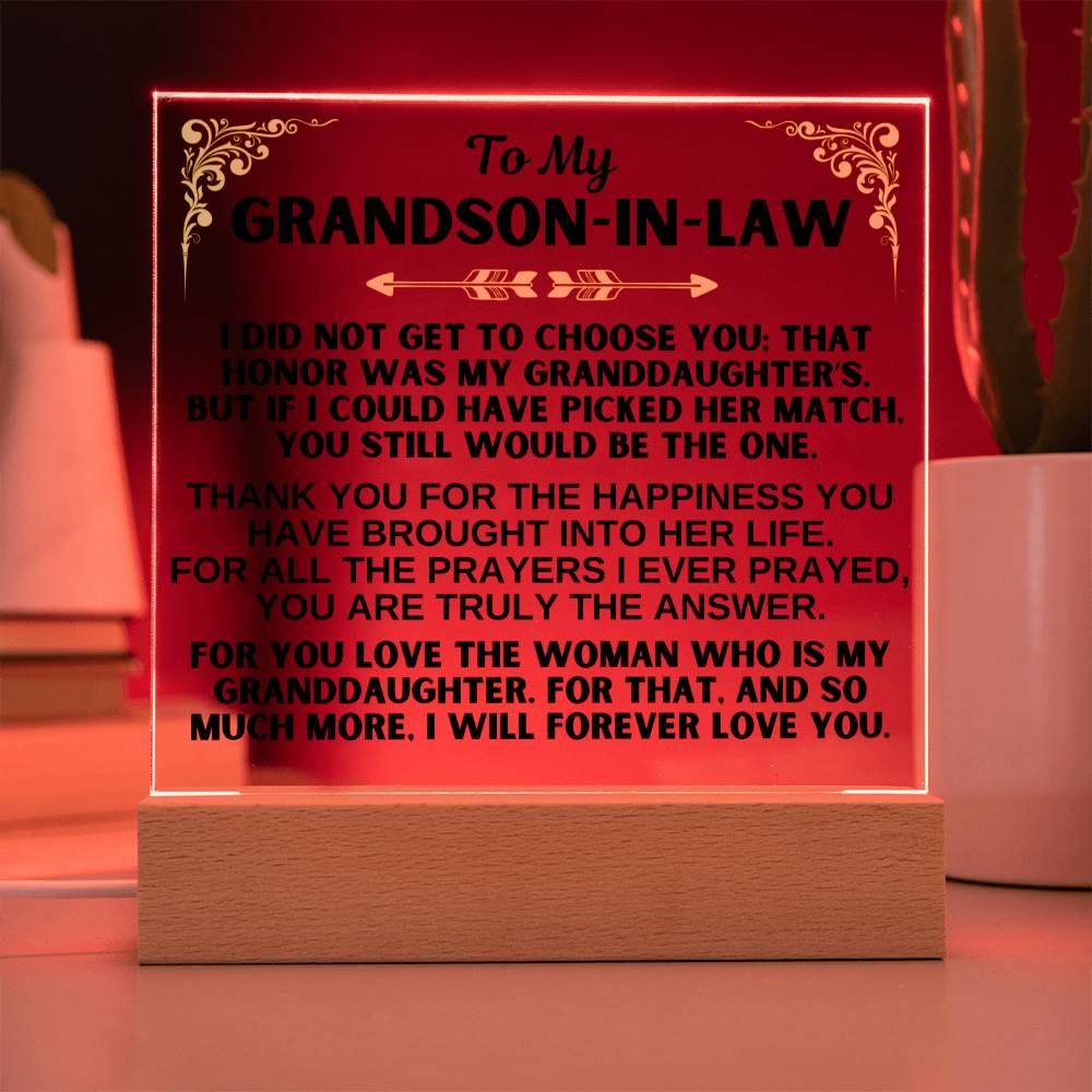 Jewelry To My Grandson-in-Law - LED-Lit Acrylic Plaque - AC31