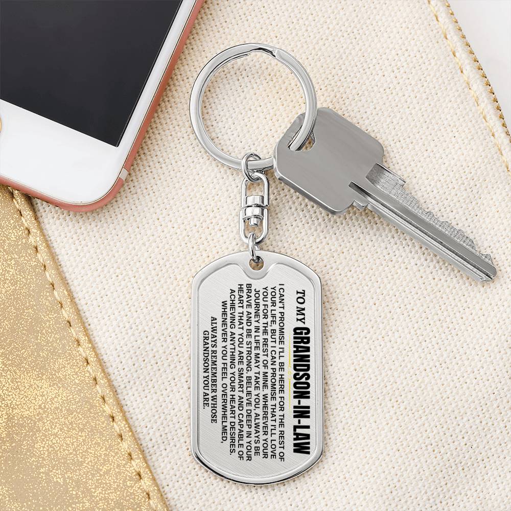 Jewelry To My Grandson-in-law | Remember Whose Grandson You Are | Personalized Keychain - SS293V2-IL