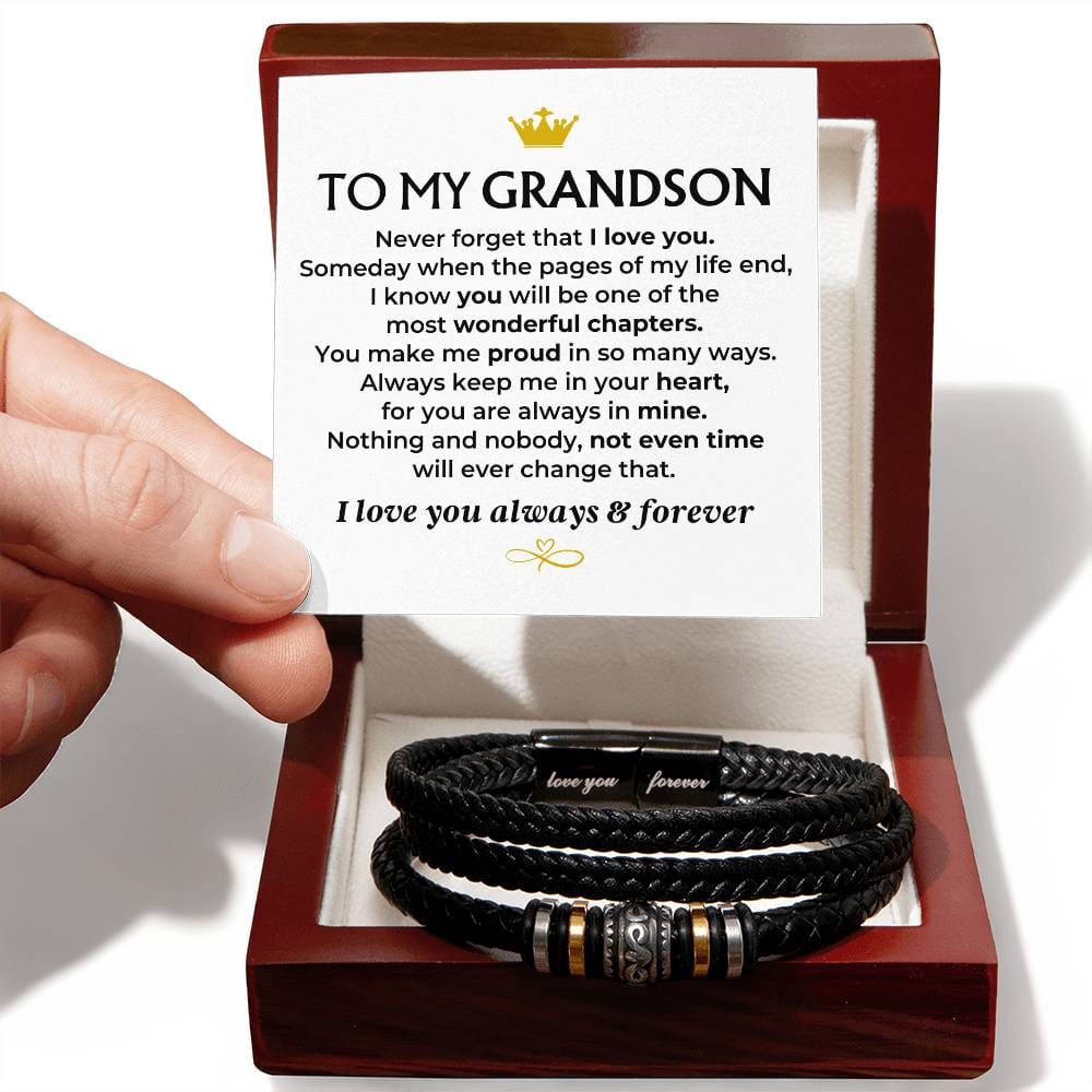 Jewelry To My Grandson | Love You Forever | Braided Bracelet Gift Set - SS581