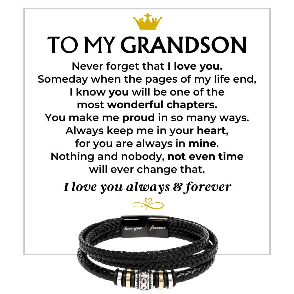 Jewelry To My Grandson | Love You Forever | Braided Bracelet Gift Set - SS581