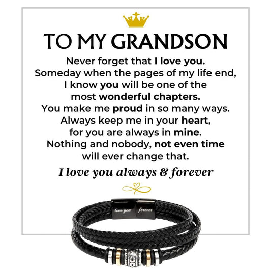 Jewelry To My Grandson | Love You Forever | Braided Bracelet Gift Set - SS581