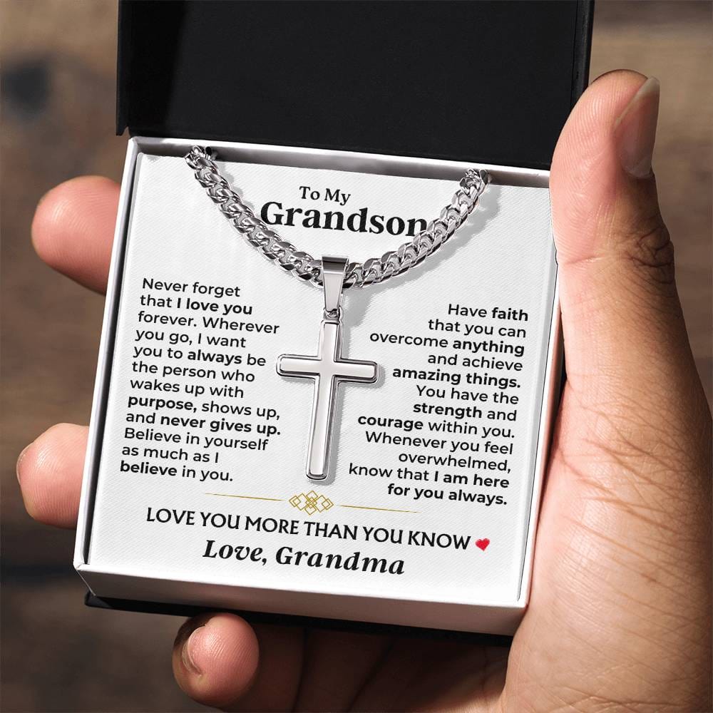 Jewelry To My Grandson - Love You More Than You Know - Artisan Cross Gift Set - SS604GS