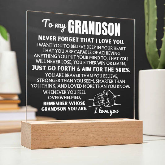 Jewelry To My Grandson  "Remember Whose Grandson You Are" | Acrylic Lamp ❤️ AC50