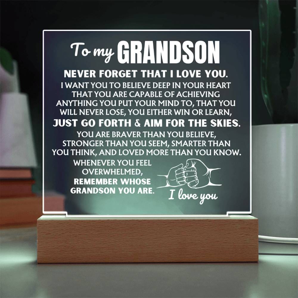 Jewelry To My Grandson  "Remember Whose Grandson You Are" | Acrylic Lamp ❤️ AC50