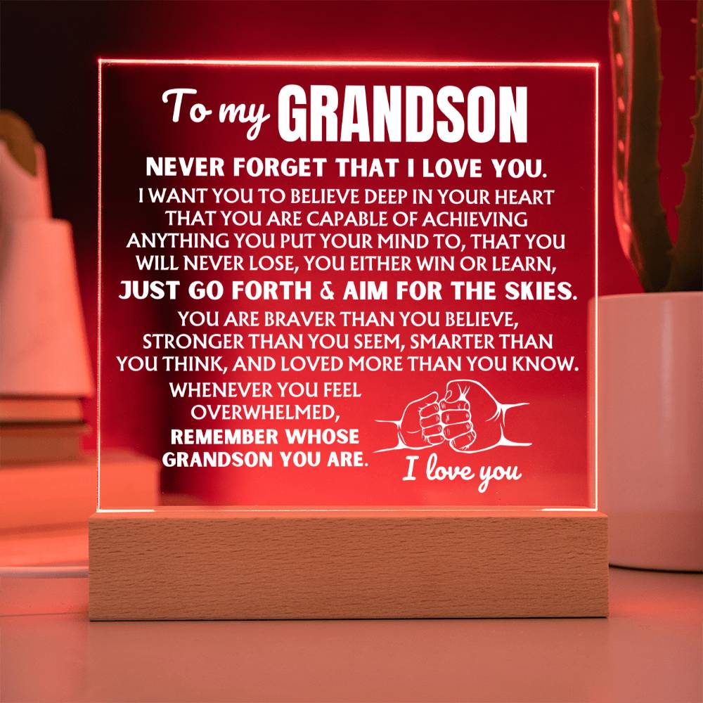 Jewelry To My Grandson  "Remember Whose Grandson You Are" | Acrylic Lamp ❤️ AC50