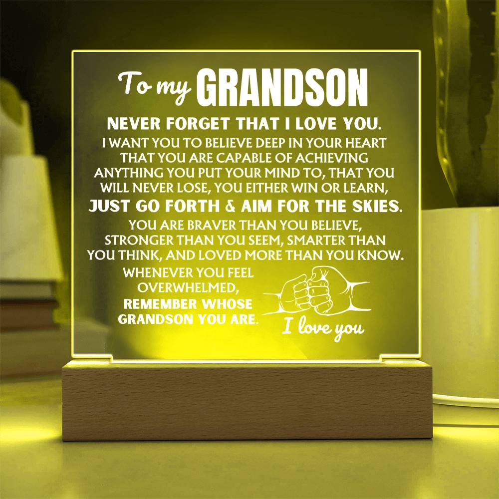 Jewelry To My Grandson  "Remember Whose Grandson You Are" | Acrylic Lamp ❤️ AC50