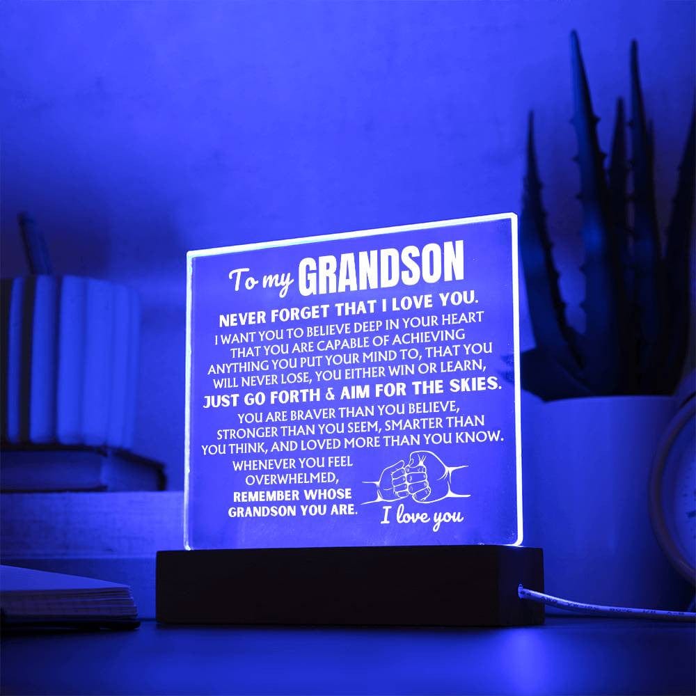 Jewelry To My Grandson  "Remember Whose Grandson You Are" | Acrylic Lamp ❤️ AC50